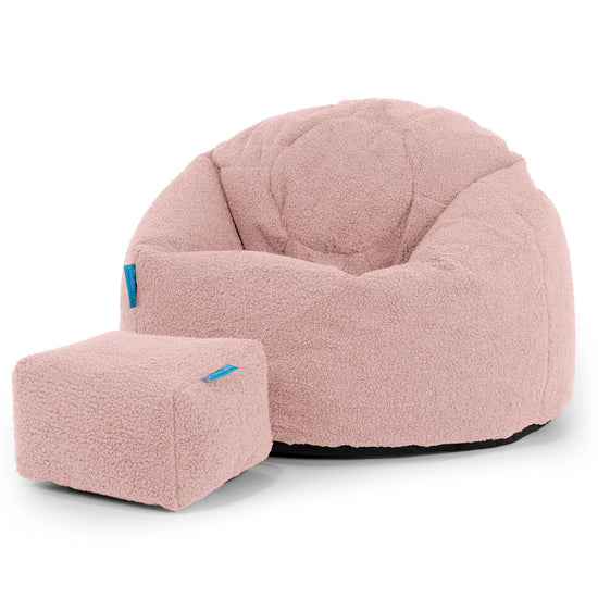 Klassisk Sittsäck Stol Barn 1-5 år - Boucle Rosa 02