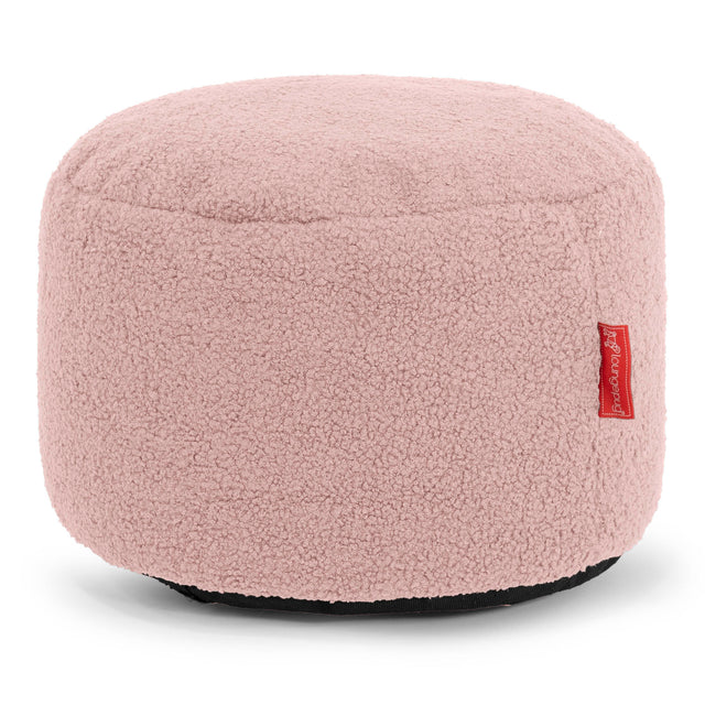 Liten Rund Fotpall - Boucle Rosa 01