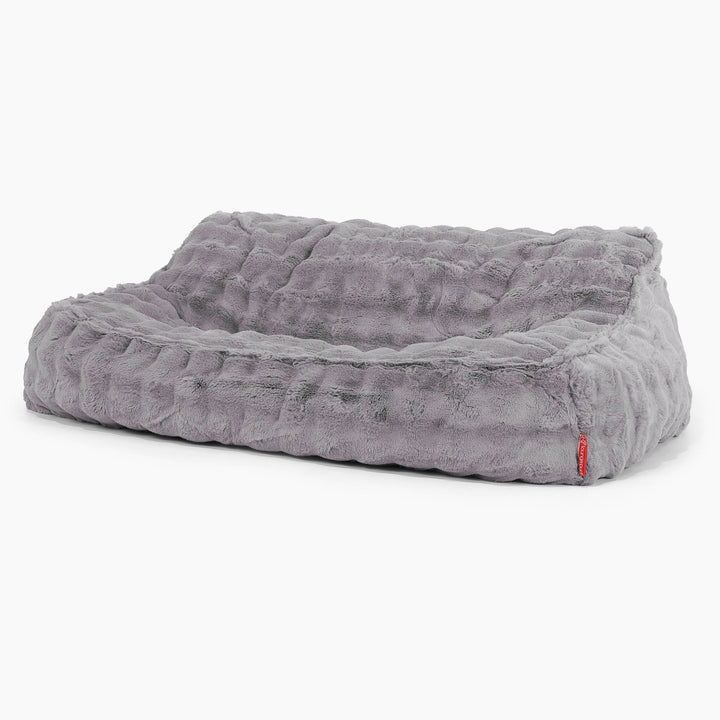 Saccosäcksoffan Sloucher - Fuskpäls Bubble Grå 01