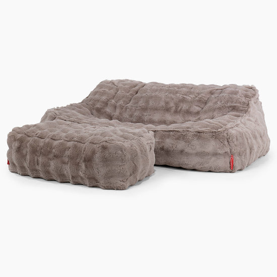 Saccosäcksoffan Sloucher - Fuskpäls Bubble Minkbrun 03