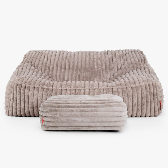 Saccosäcksoffan Sloucher - Ultraplyschmanchestertyg Minkbrun 03