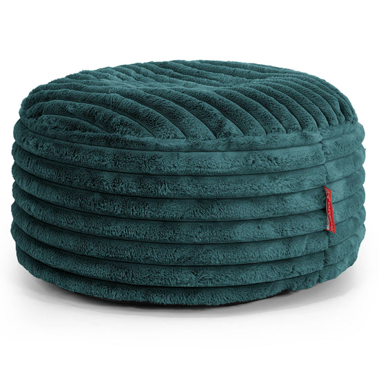 Sittpuff Rund - Ultraplyschmanchestertyg Teal 01