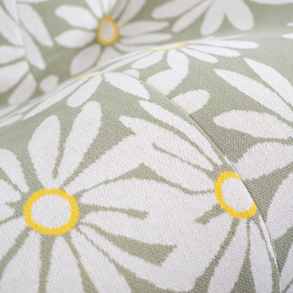 Sittsäck Gamingstol - Stickad Blommig Mynta Fabric Close-up Image