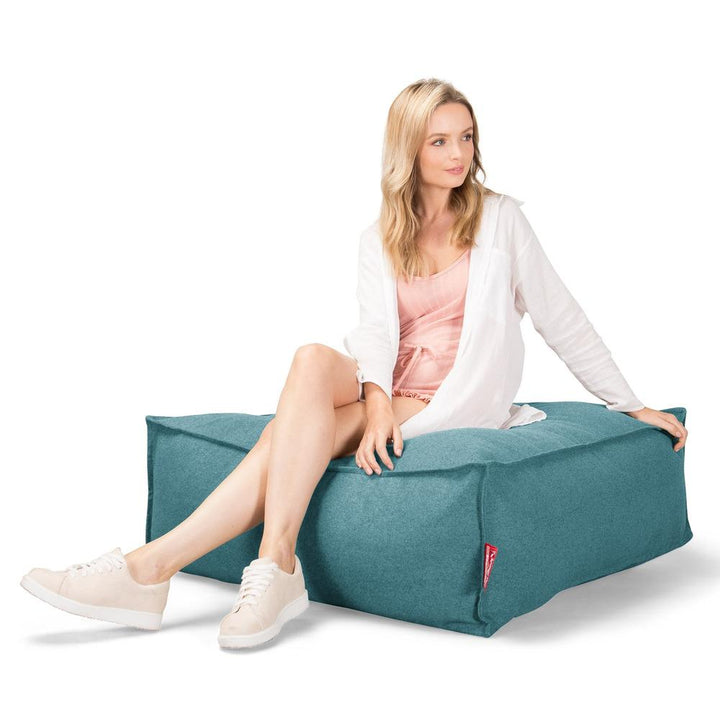 LOUNGE PUG, Sittpuff Fyrkantig C250-L, CloudSac Memoryskum, Interalli-ull Cyan