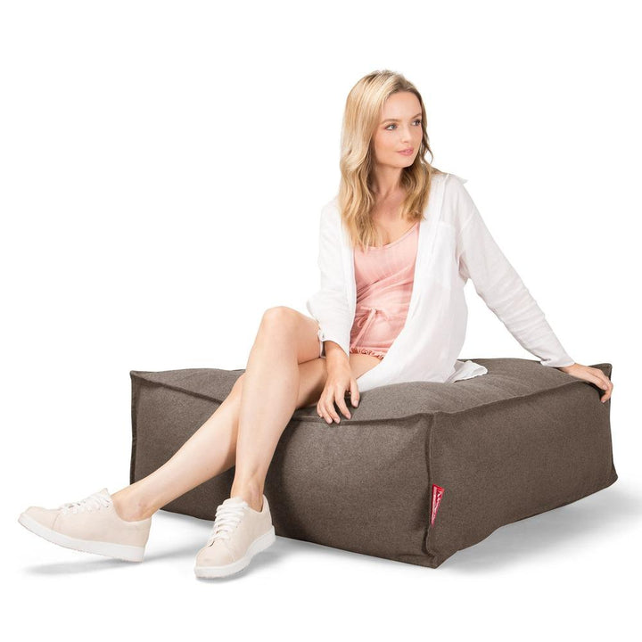 LOUNGE PUG, Sittpuff Fyrkantig C250-L, CloudSac Memoryskum, Interalli-ull Gulbrun