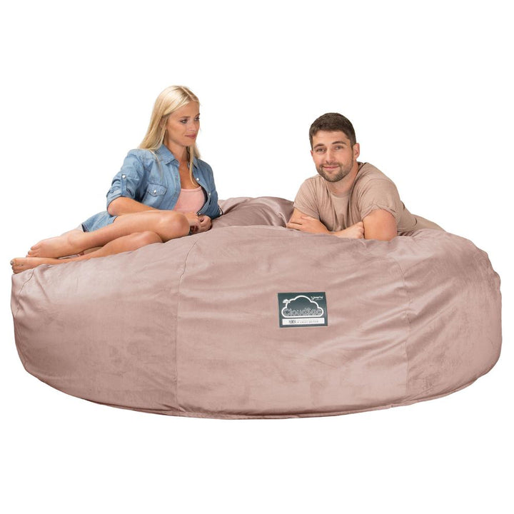 LOUNGE PUG, Dubbel Saccosäcksoffa XXL C3000-L, CloudSac Memoryskum, Sammet Rosa