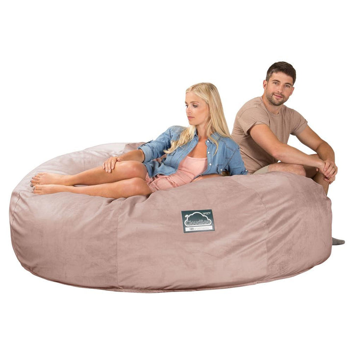 LOUNGE PUG, Dubbel Saccosäcksoffa XXL C3000-L, CloudSac Memoryskum, Sammet Rosa