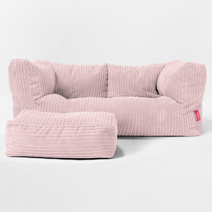 'The Albert' 2-sits Saccosäcksoffa - Klassisk Manchestertyg Rosa 02