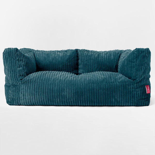 'The Albert' 2-sits Saccosäcksoffa - Klassisk Manchestertyg Teal 01