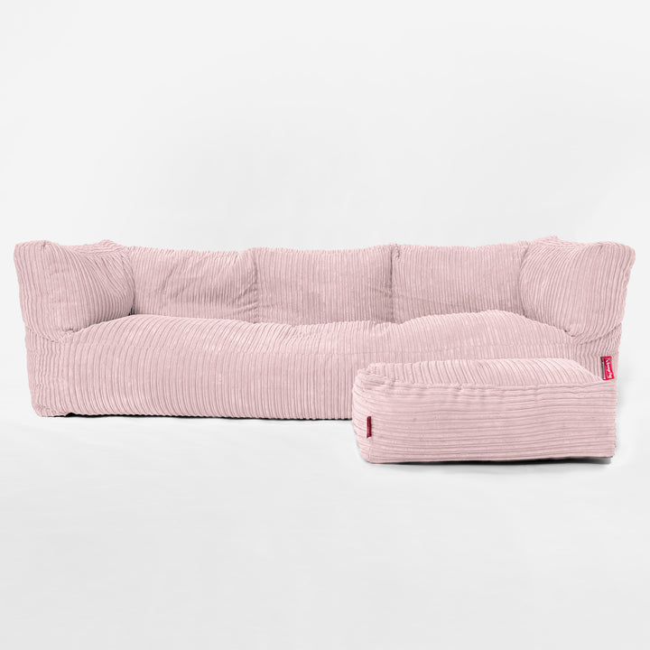 'The Albert' 3-sits Saccosäcksoffa - Klassisk Manchestertyg Rosa 02