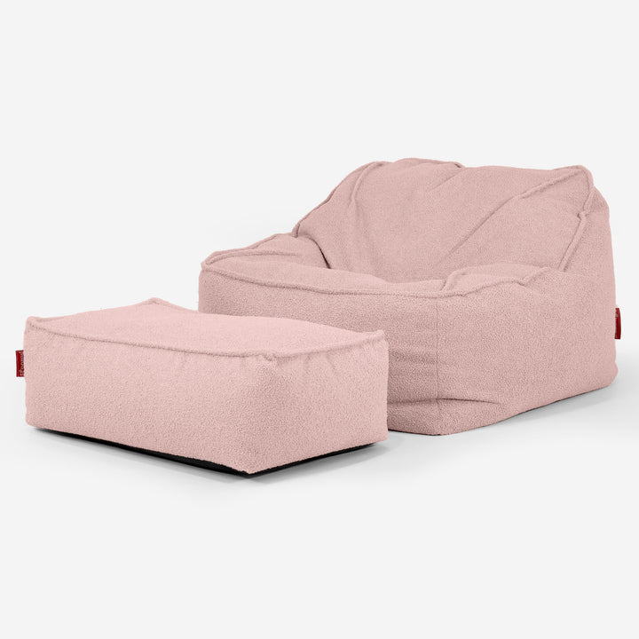 Saccosäckstolen Sloucher - Boucle Rosa_02